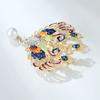 Chinese Style Retro Birds and Phoenix Luxury Enamel Phoenix Alloy Brooch Female Pearl Aurora Suit Accessories Long-Lasting Color Exquisite Brooch Gift