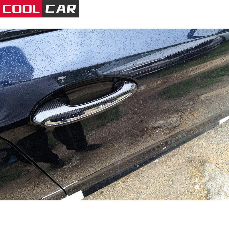 For BMW 5 Series 6GT G32 G30 2017- Carbon Fiber Color Car Exterior Door Handles Decorate Cover Trim Auto Outer Handle