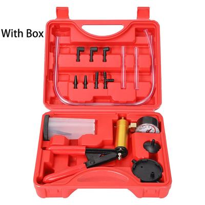 Kit de Bomba de Vacío Purgador de Frenos Manual Probador de Fluido Automotriz con Adaptadores de Manómetro Herramienta de Prueba de Pistola de Mano 2 en 1 para Coche Camión