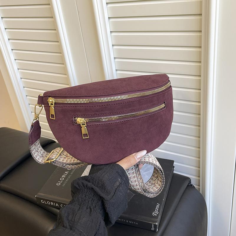 Fashion Simple Woman Waist Bag Suede Leather Chest Pack Luxury Belt Bag phone Purse Leisure Ladies Shoulder Crossbody Bags