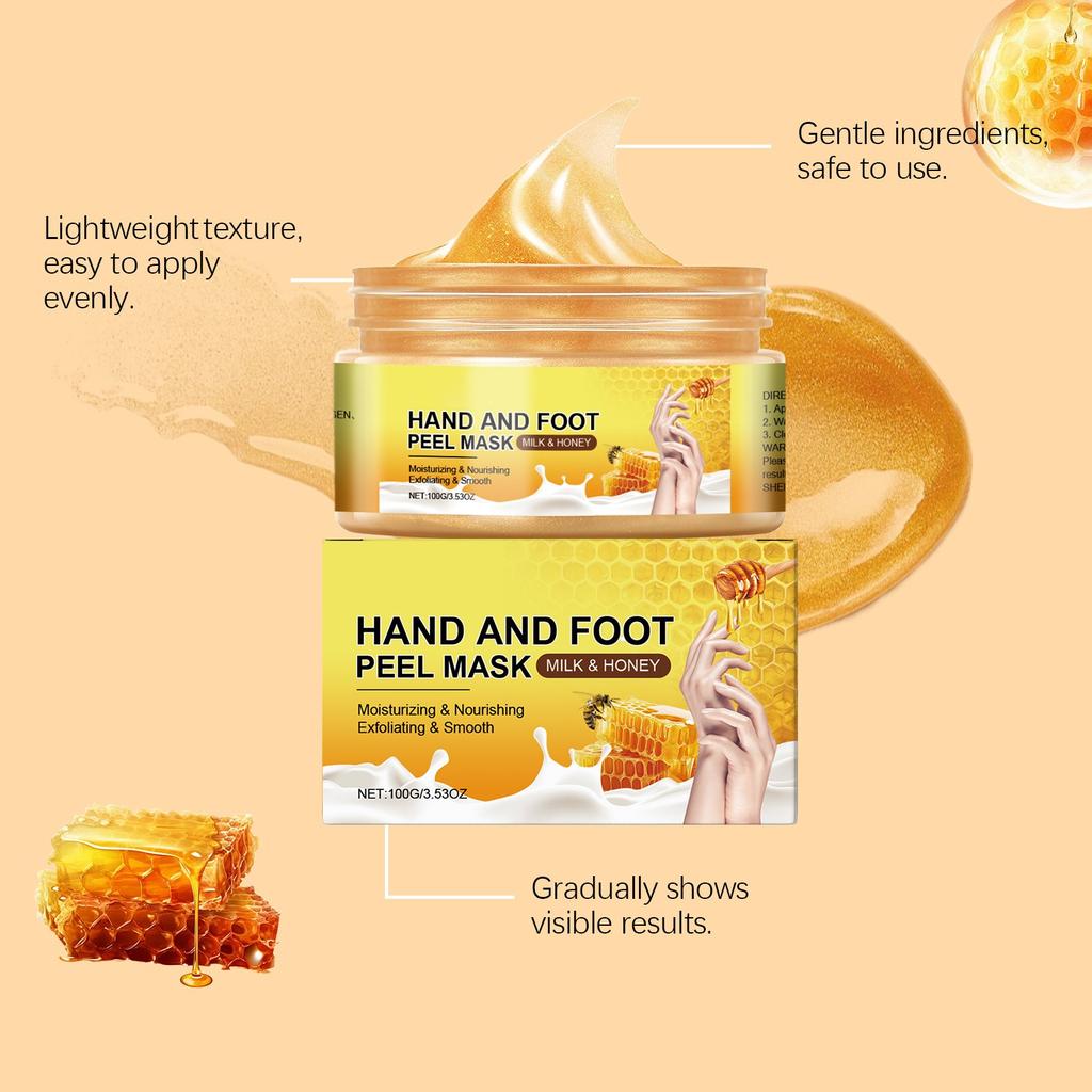 Milch Honig Abziehbarer Handwachs Damen Feuchtigkeitsspendende Hydrierende Handmaske Nährende Peeling Handmaske Handpflege Weich