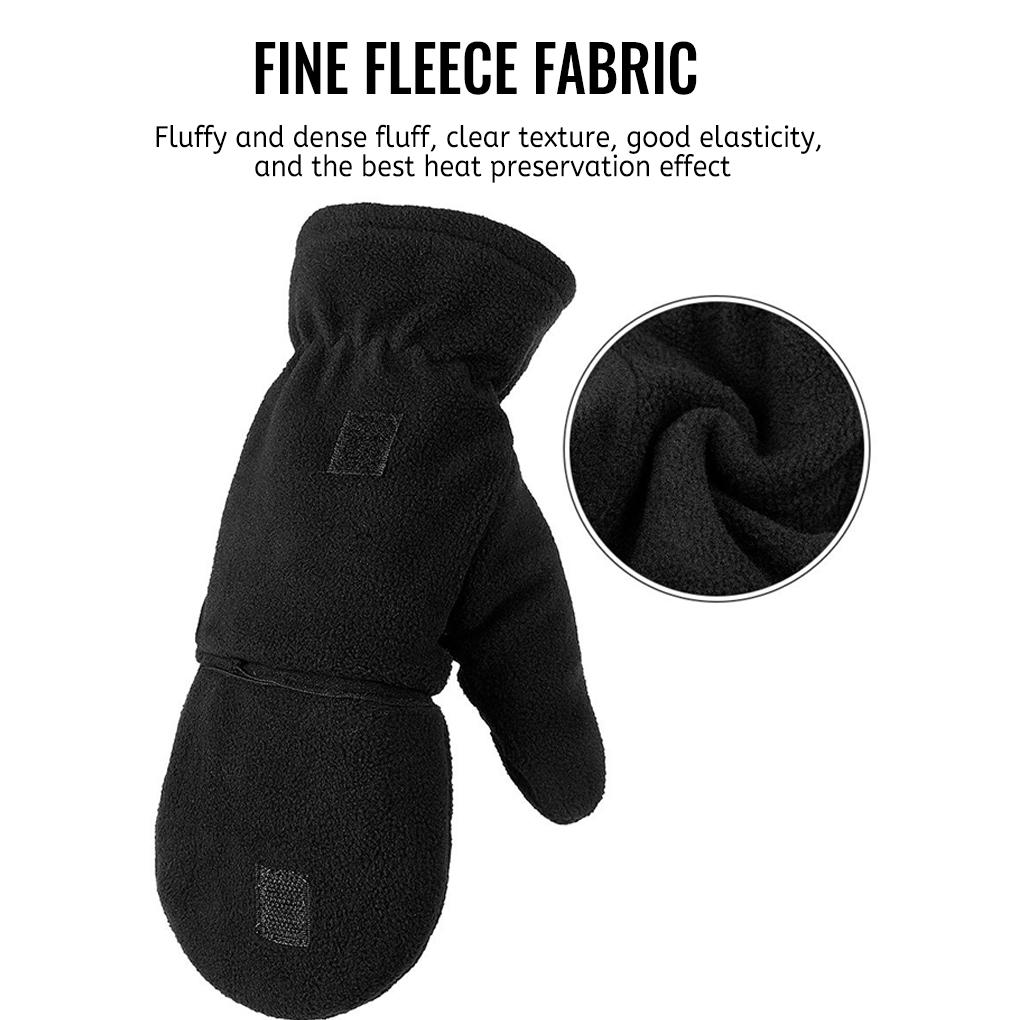 Winter Warme Halbhandschuhe Outdoor Thermo Fleece Handschuh Elastisches Armband Mann Frauen Kinder Winddichter Fäustling zum Radfahren