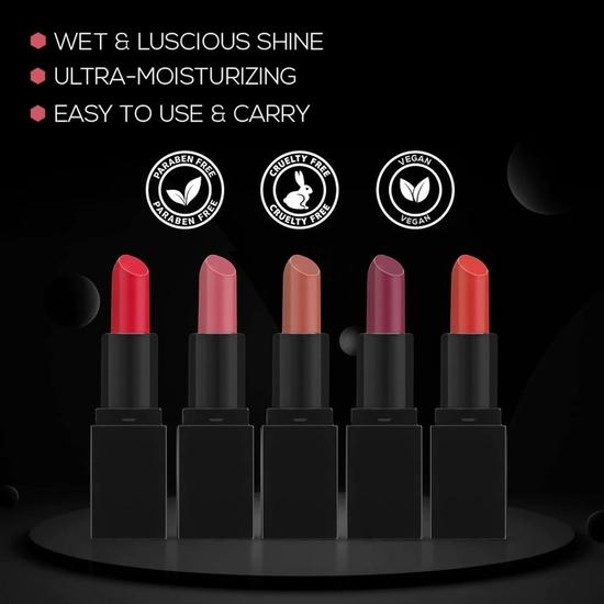 RENEE Crème Mini Lipstick Combo Pack of 5-1.65gm Each, Long Lasting Creamy Finish - Enriched With Jojoba Oil, & Travel Friendly