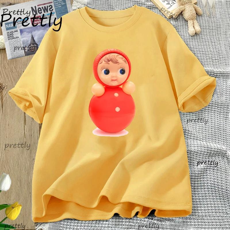 Funny Doll Cotton Cartoon Printed TShirt Womens Fashionable ONeck Loose Short Sleeved Tshirt Female Casual Cute Top Clothes
