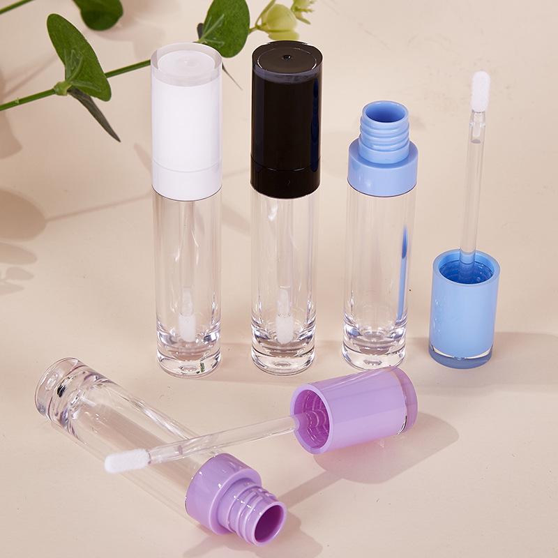 In-Stock 8ML Lip Gloss Sample Bottle, Round Middle Ring, Inner Spray Process, Empty Tube Lip Glaze.