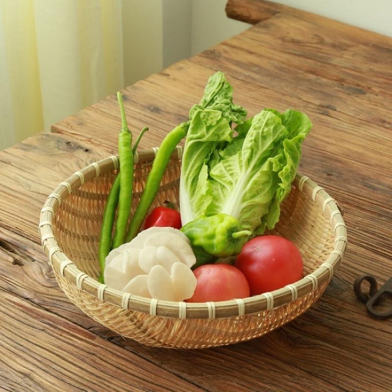 Household Bamboo and Rattan Steamed Bun and Egg Basket Set