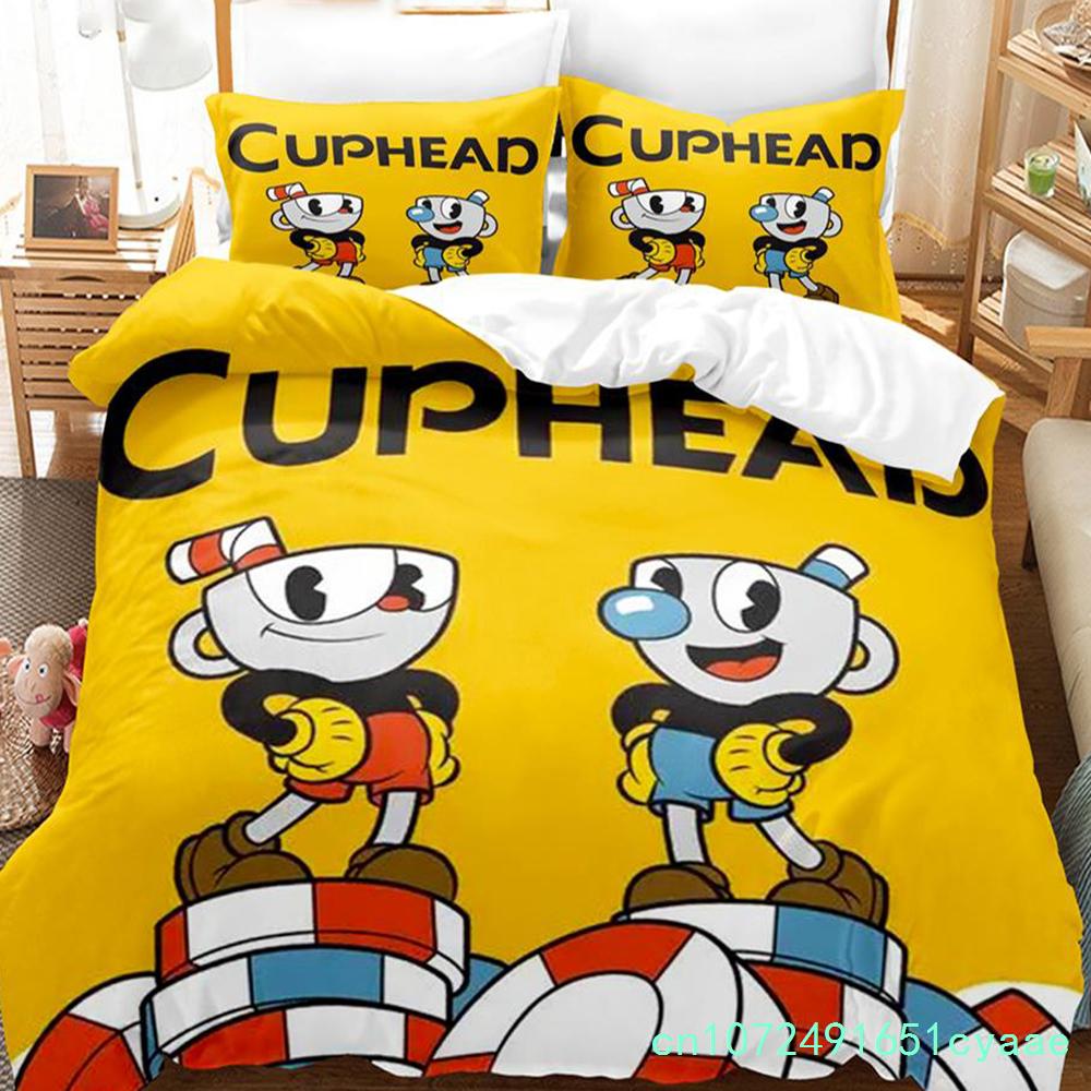 Cartoon Cuphead Show Bettwäsche Set Jungen Mädchen Twin Queen Size Bettbezug Kissenbezug Bett Kinder Erwachsene Mode Home Textileextile