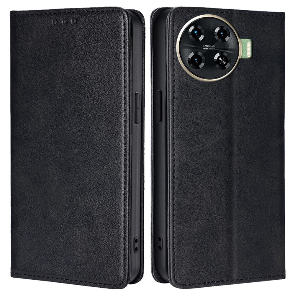 For TECNO Spark 20 Pro+ Case Calf Texture Leather Wallet Cover Magnetic Closing