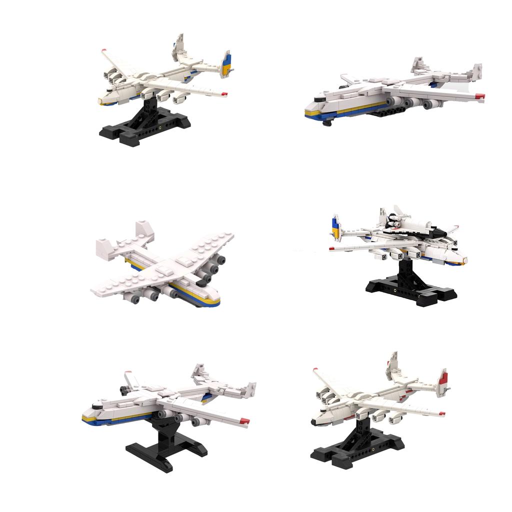 MOC Construction Brick Aircraft Model featuring Display Stand Shuttle Transport Plane Block Toy designed for Children plus Collectors