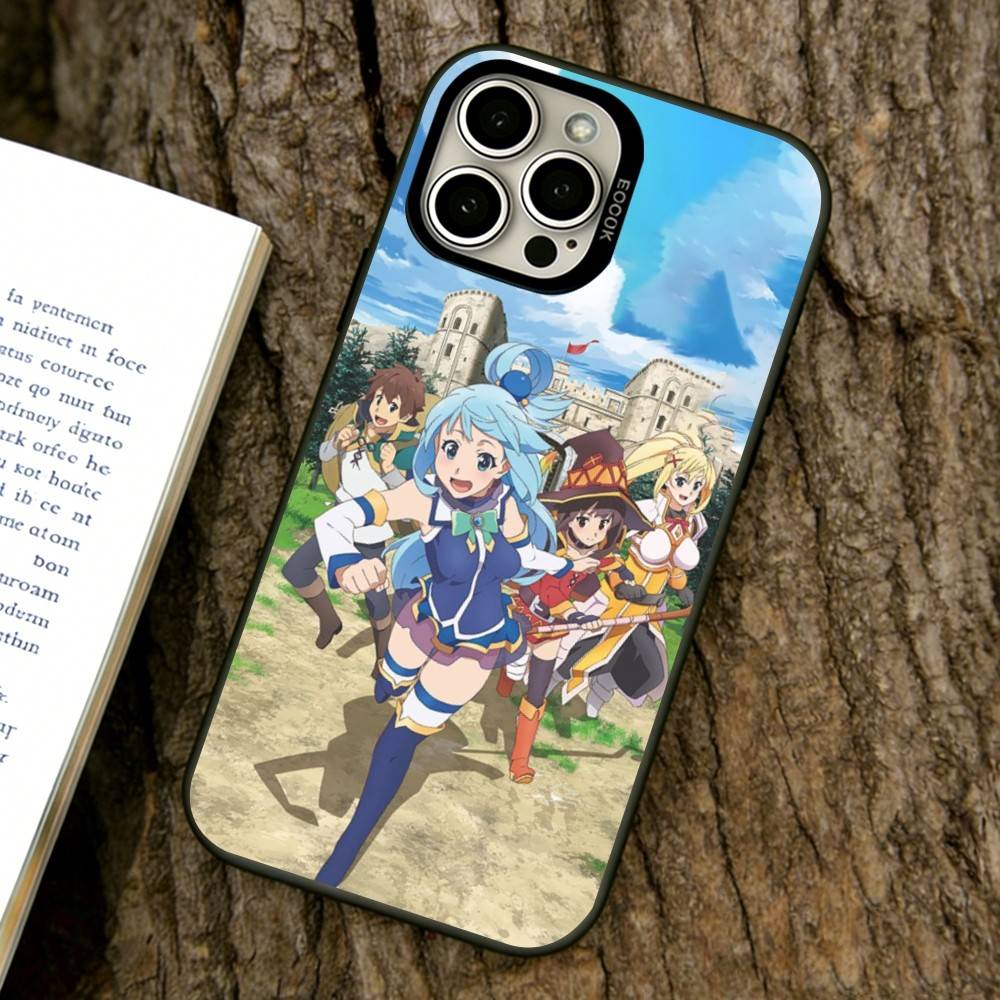 Konosuba Phone Case For iPhone 17,16,15,14,13,12,11 Plus,Pro Max,XS,Colorful Silver Phone case Funda Cover