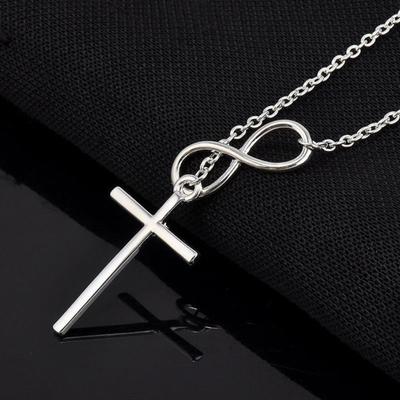 Infinity Cross Κρεμαστό Μεταλλικό Γυναικείο Γυναικείο Κολιέ Κόσμημα Δώρο