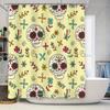 Skull Pattern Shower Curtain Decorative Fabric Waterproof Bath Rug Bag for Home Bathroom Accessories In Yellow/White Colors