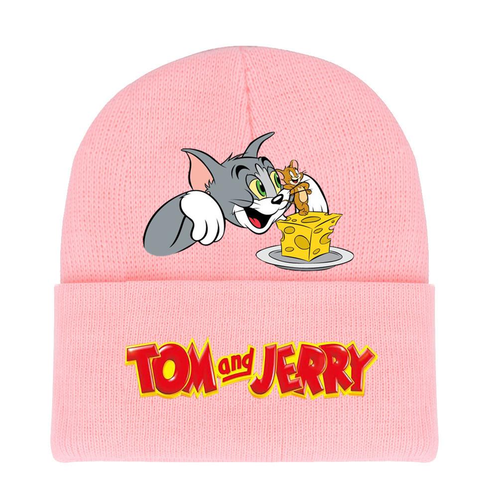 Jerry And Tom Cartoon Print Knitted Hat Hip Hop Cap Outdoor Fashion Gift Unisex