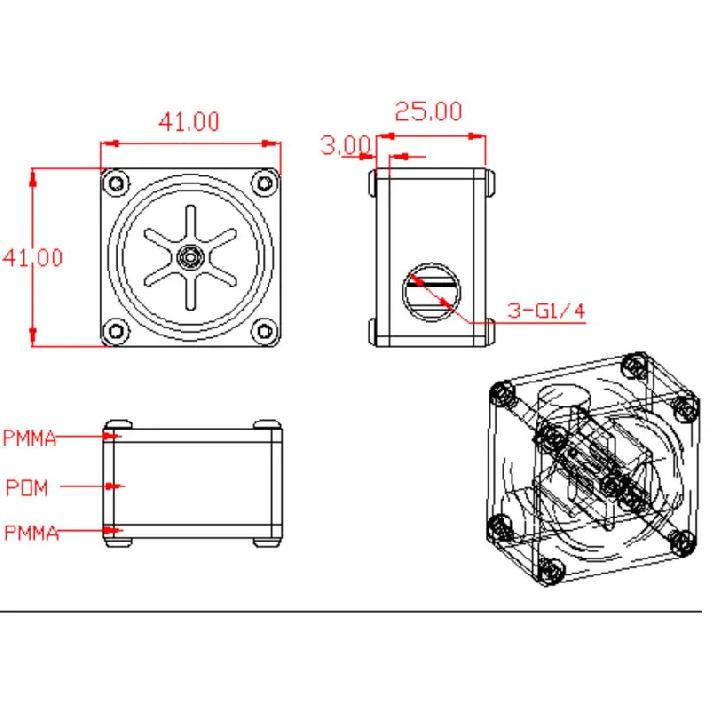 Black ,White Water Flow G1/4''x3 Thread Water Cooling POM Flower ,Computer Cooling Accessory ,Drop Shipping
