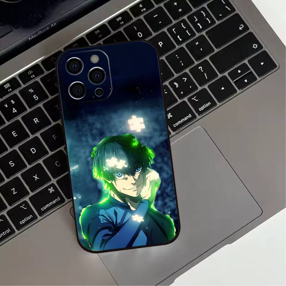 

Blue Lock Anime Phone Case For iPhone 17,16,15,14,13,12,11 Plus,Pro Max,XS,Soft Silicone Black Cover iPhone13