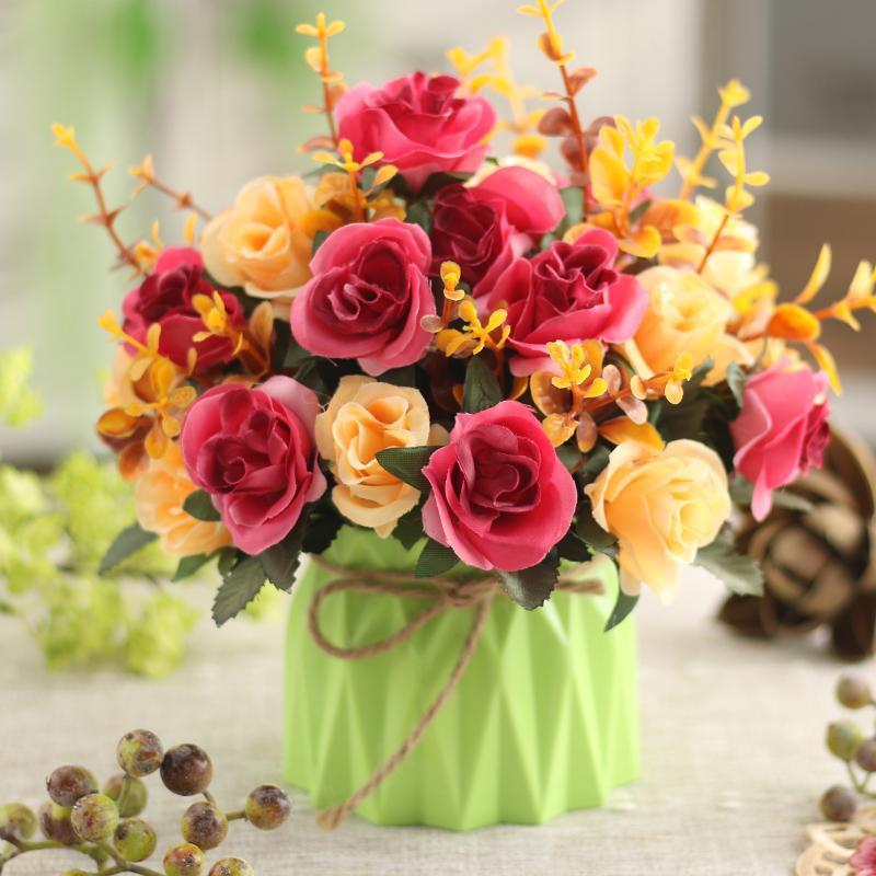 Artificial Flowers Desktop Ornament for Living Room and Dining Table Decoration