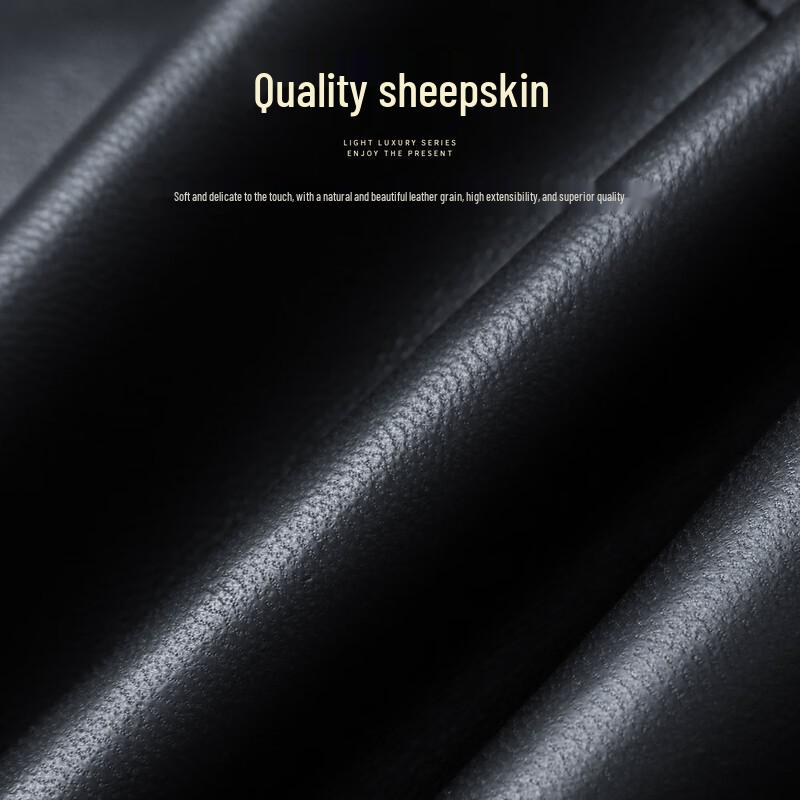 Fu Ting Men's Slim Fit Business Sheepskin Leather Jacket
