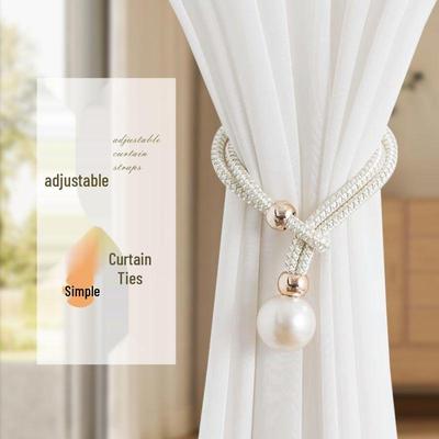 Pearl Drawstring Curtain Tiebacks - No-Punch Accessory
