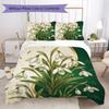 Lily of Valley Pattern Bedding Uilt Set Uilt Cover Pillowcase Home Decoration Birthday Gift (1 * Duvet Cover + 2 * Pillowcase Without Core)