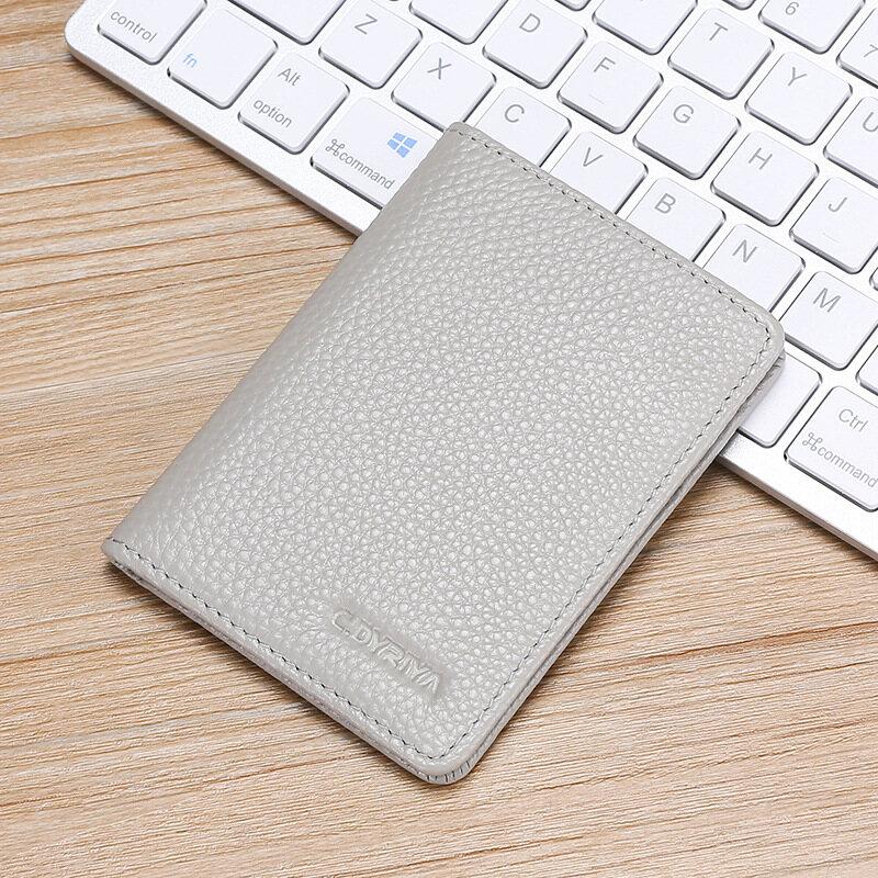 Durable Ultra-thin Men and Vertical ID Cards Cover Bank Card Driver's License Simplicity Business Card Holder Soft Light Blue