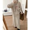 Autumn and Winter Knitted Sweater Three-piece Women's New Lazy Casual Loose Sweater Skirt Scarf Set