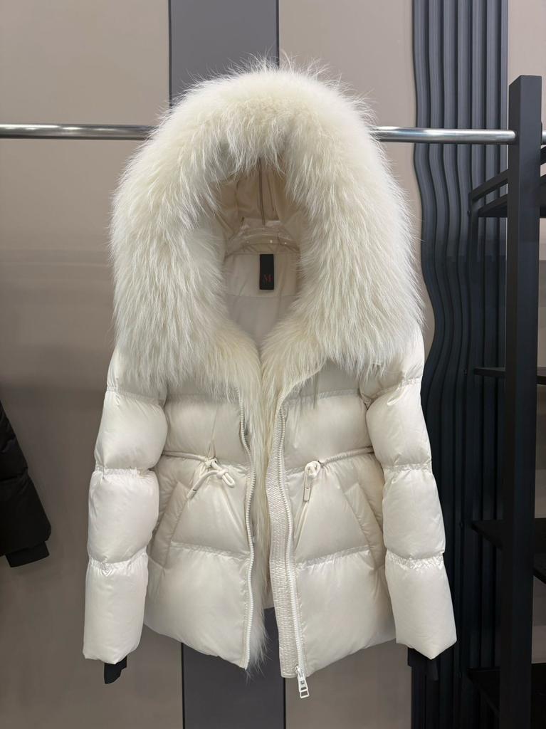 Deep winter thickened warm goose down jacket medium and long women's oversized natural real raccoon fur collar high-end jacket