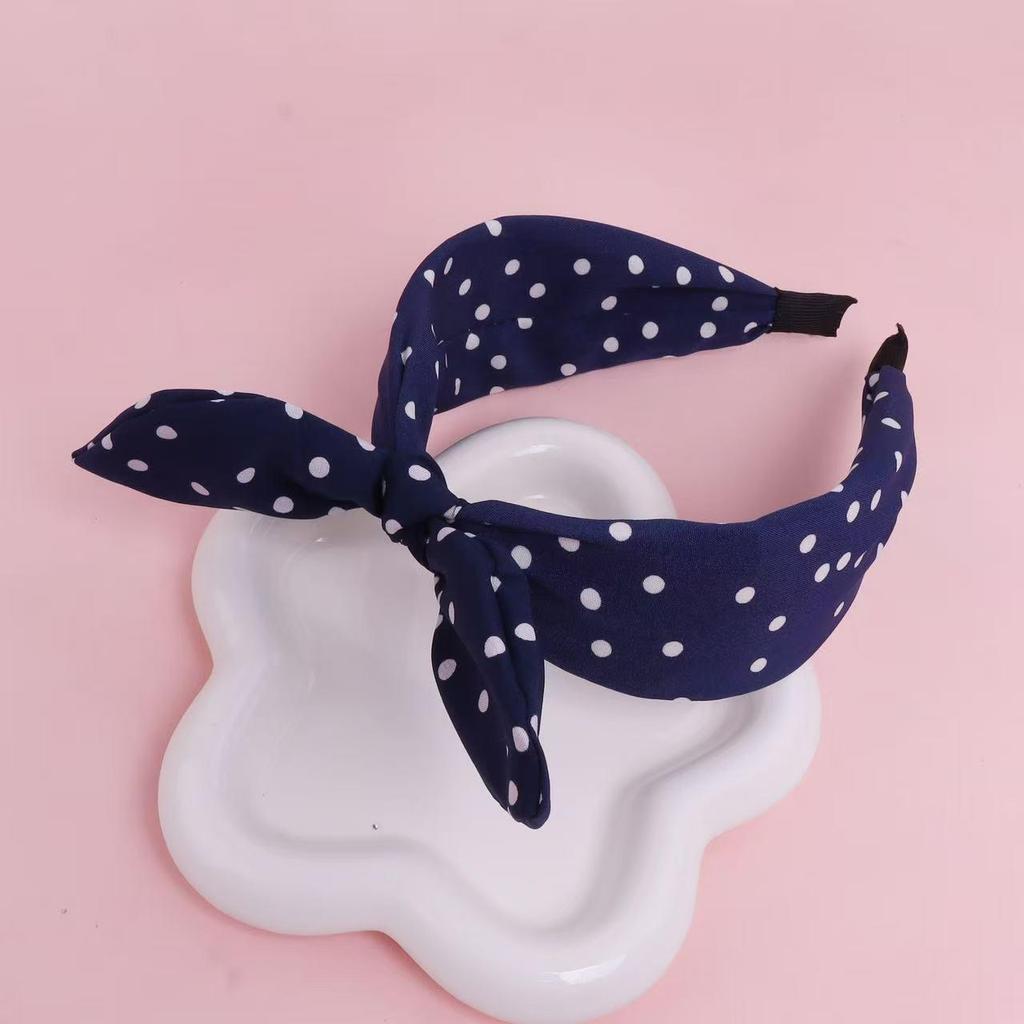 Polka Dot Fabric Bow Headband: Versatile Wide Edge Hair Accessory for Women