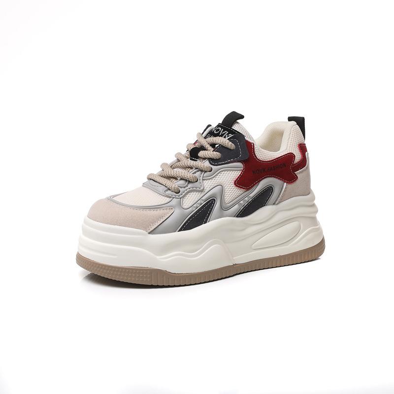 

Fujin 8 см натуральная кожа вулканизированные летние женские массивные кроссовки удобные весна осень модные туфли на вулканизированной платформе высокого бренда 39 серый