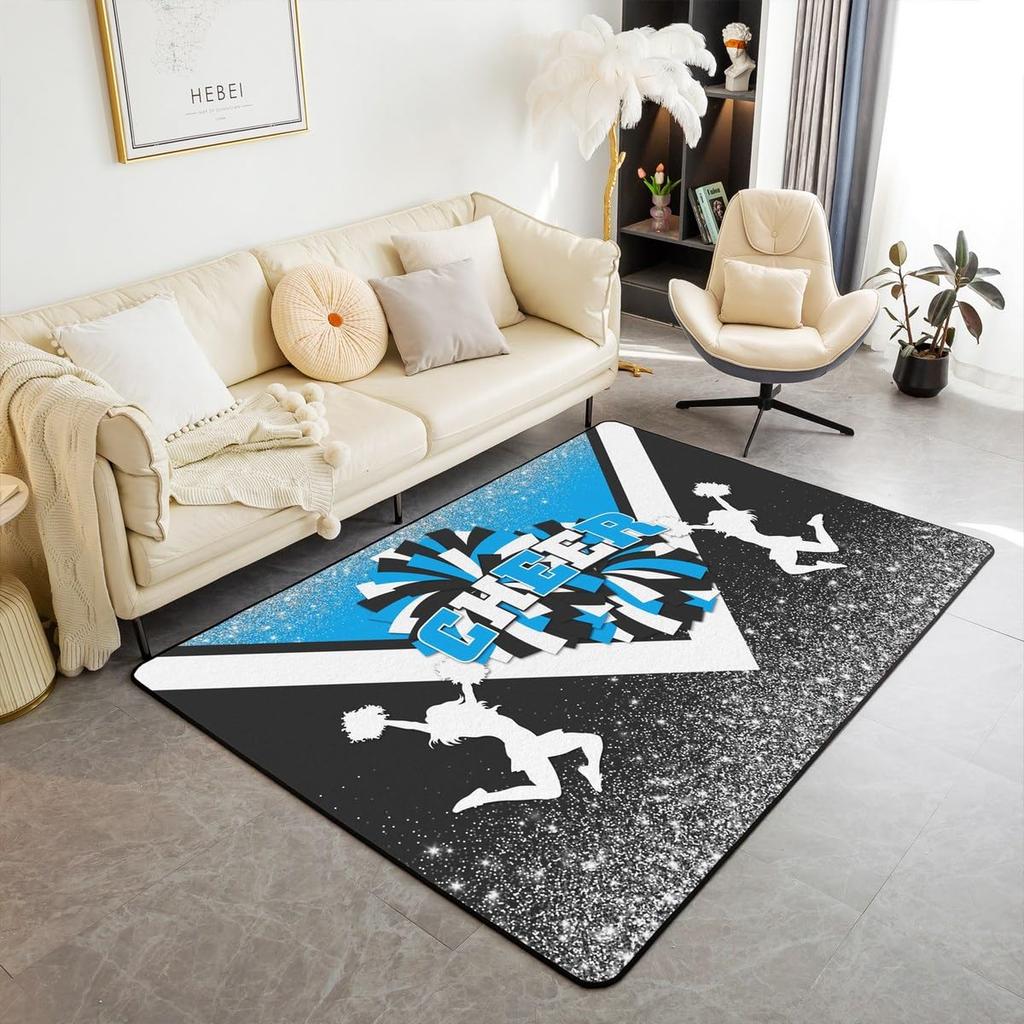 Gymnastics Girl Area Rug for Living Room Bedroom,Gymnastics Dancing Decor Carpet Girly Ballet Romantic Indoor Floor Mat Doormat