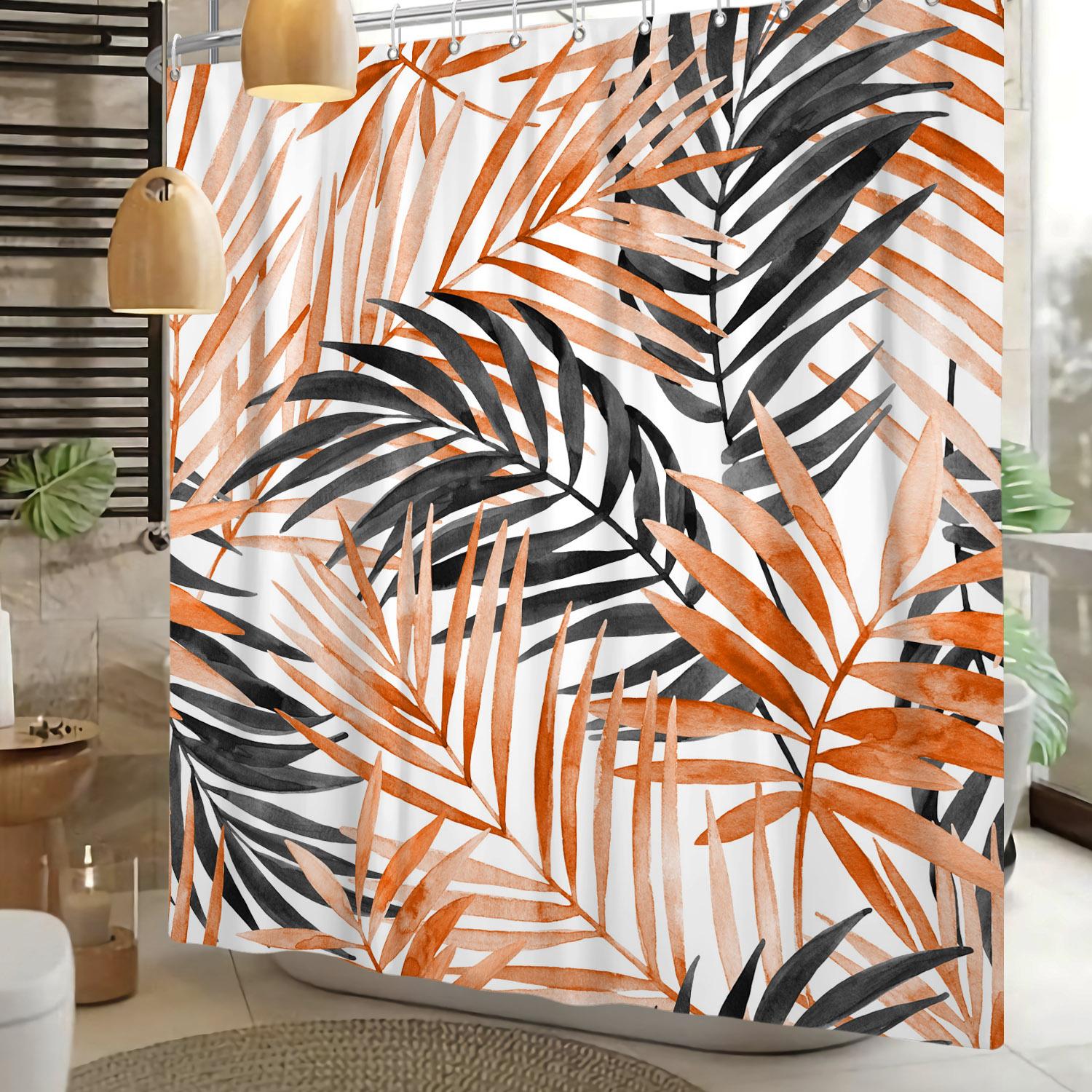 

Bathroom Shower Curtain Beautiful Watercolor Autumn Scenery Printing Pattern Home Shower Curtain Decoration Waterproof Fabric W60H190(CM)-1 Pcs