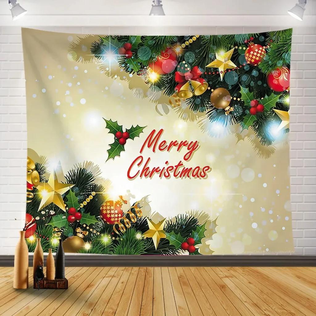 Christmas Party Red Background Tapestry Bedroom Living Room Home Christmas Decoration Tapestry