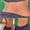 Metallic Double Snake Body Chain Women Waist Chain Belly Chain Waist Decors Party Waist Ornament Birthday Gift