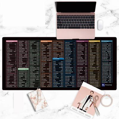 Tapete de Mouse 90cm x 40cm Atalhos Word/Excel/PPT Pad de Mesa Antiderrapante Borracha