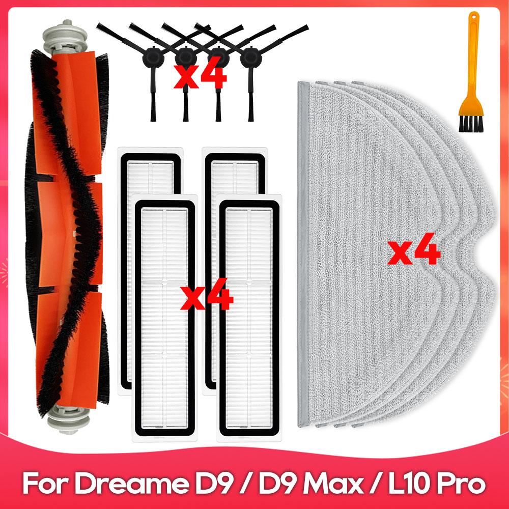 Fit For ( Dreame D9, D9 Max, L10 Pro, Trouver LDS Finder ) Accessories Part Main Side Brush Mop Filter Dust Box Water Tank