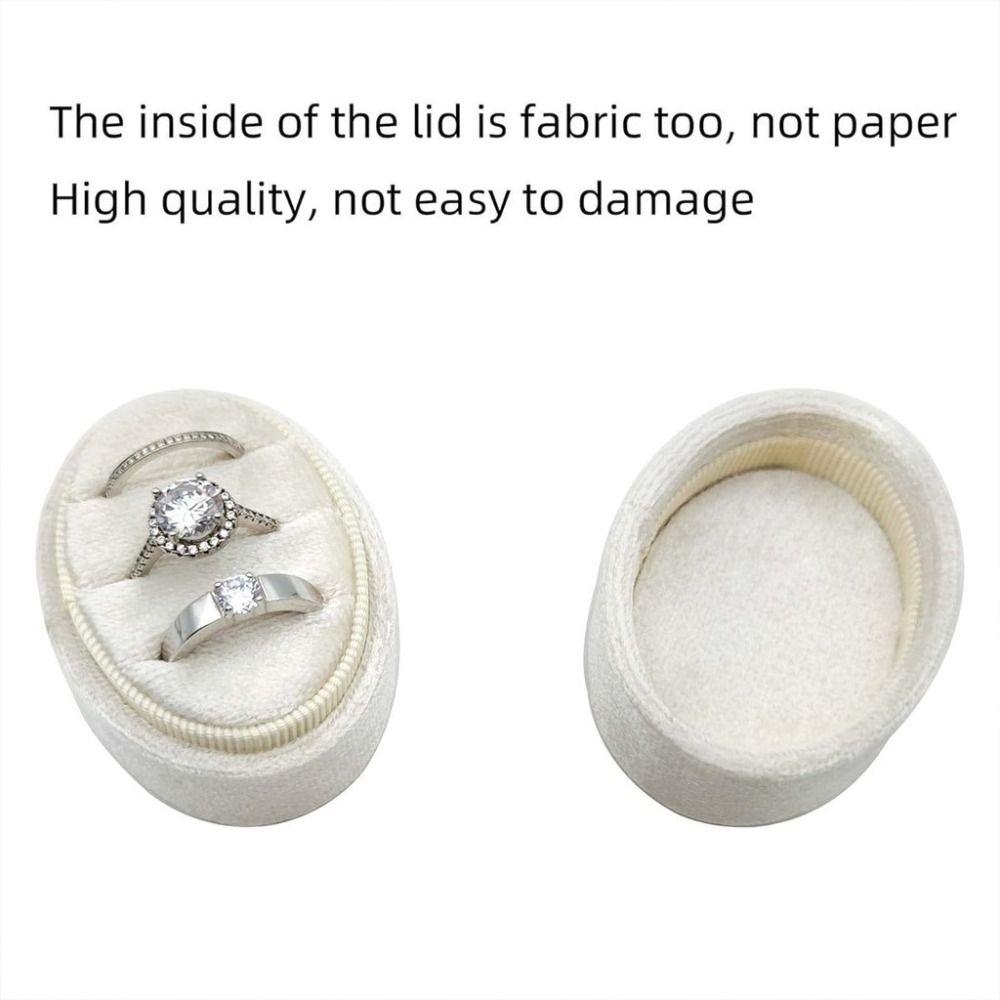 Oval Shape Velvet Ring Box 2 Slots/3 Slots Oval Jewelry Box Jewelry Organizer Box Proposal