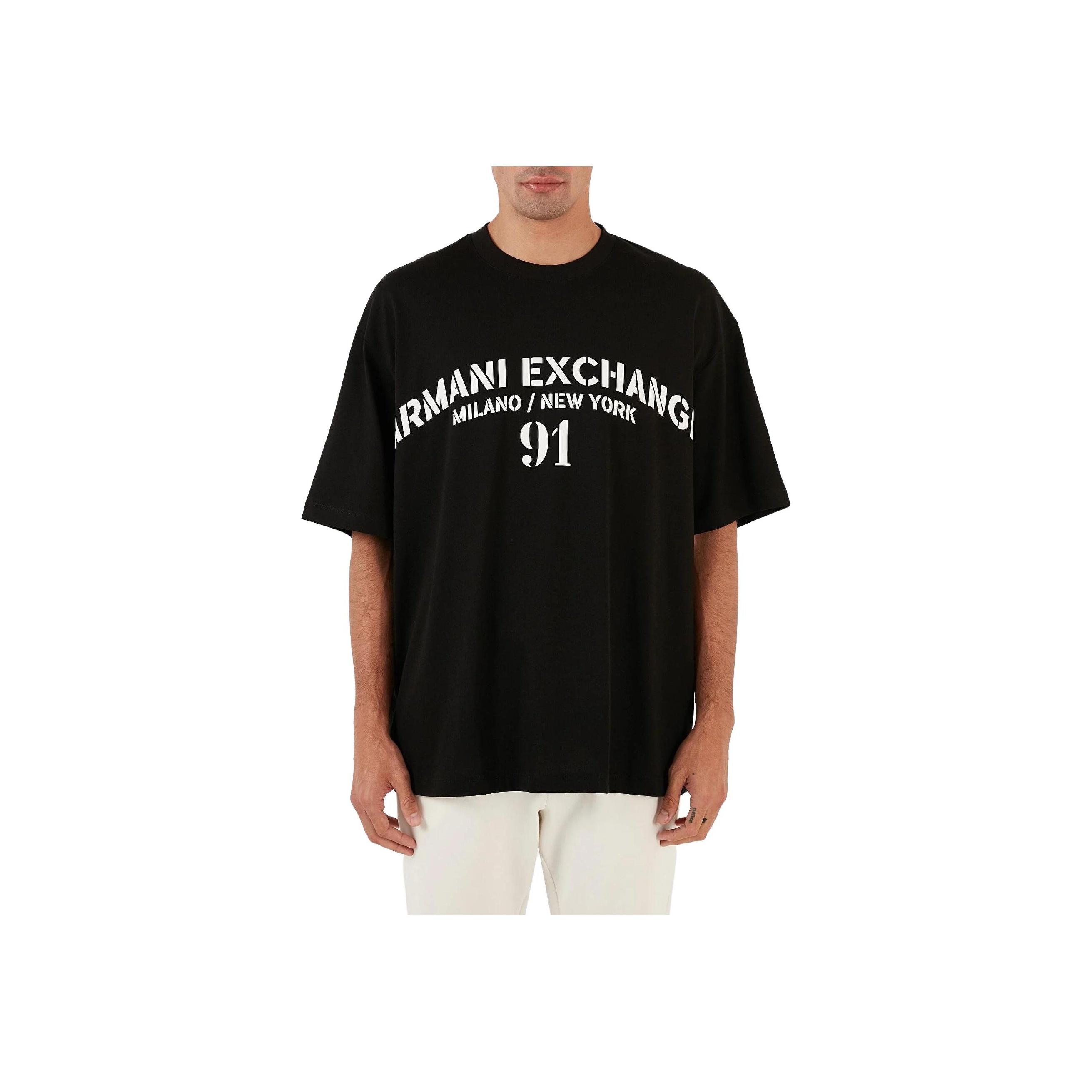 Emporio Armani SS23 Logo Print Crew Neck Short Sleeve T-Shirt Men tops Black 6RZTLD-ZJ9JZ-9212 XL