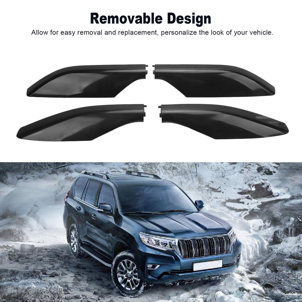 4Pcs Roof Rack Rail End Cover Cap 63492-60110 Removable Stylish Look Replacement for Prado 2010-2018