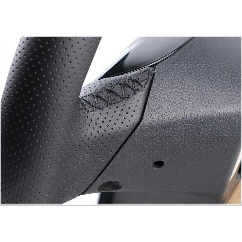 DIY Black Leather Hand-stitched Car Steering Wheel Cover For Ford Focus 2 2005-2011 (3-Spoke)