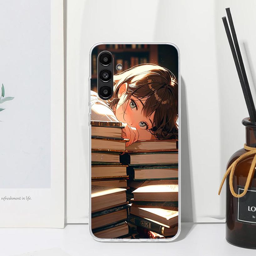 

Read Books illustration Reading Phone Case For Samsung Galaxy A17 A37 A57 A16 A26 A36 A56 A15 A25 A35 A55 A14 A24 A34 A54 A13 A2 Samsung A54