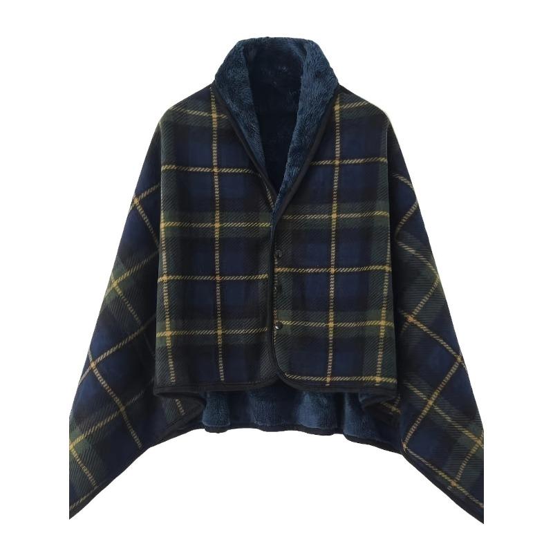 

1pc Multi-functional Warm Shawl Autumn and Winter Nap Blanket Small Blanket Office Air Conditioning Blanket Polyester Geometric 100x140cm темно-синього кольору