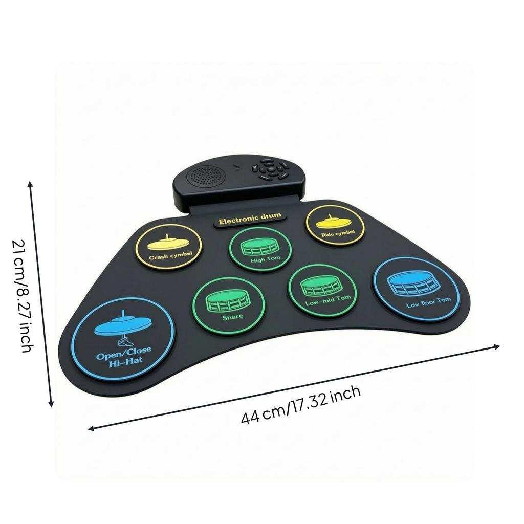 Portable Electronic Drum Adjustable 7-volumePad Kit Compact for