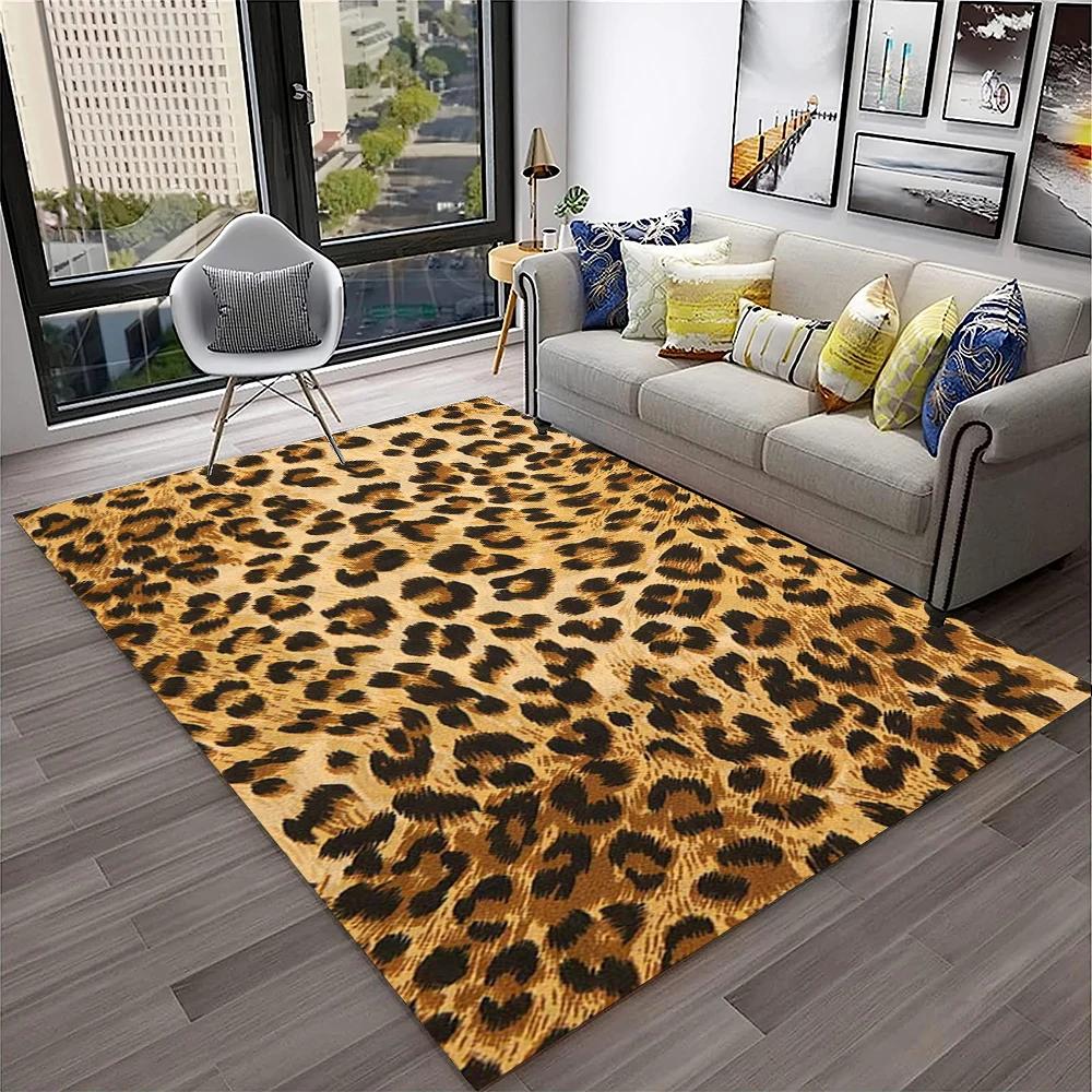 Wild Leopard Stripe Print Series Carpet Rug for Home Living Room Bedroom Sofa Doormat Decor,kid Play Area Rug Non-slip Floor Mat