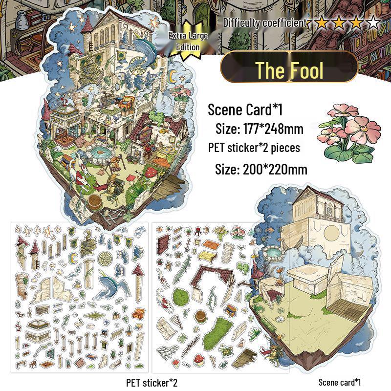 Infeel.Me My Little House 3D Scenery Stickers - Miniature Two-Layer Quiet Book Series