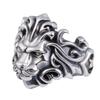 Mighty Lion Head Open Ring for Men, Personalized Fashion Retro Trendy Punk Hip Hop Ring