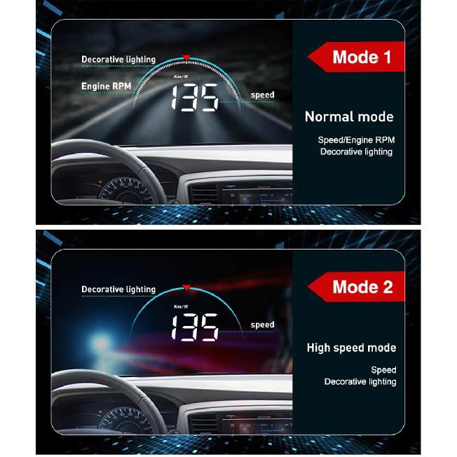 M8 Car HUD Head Up Display OBD2 Overspeed Warning Auto Electronic Water Temperature LED Digital Projector Windshield
