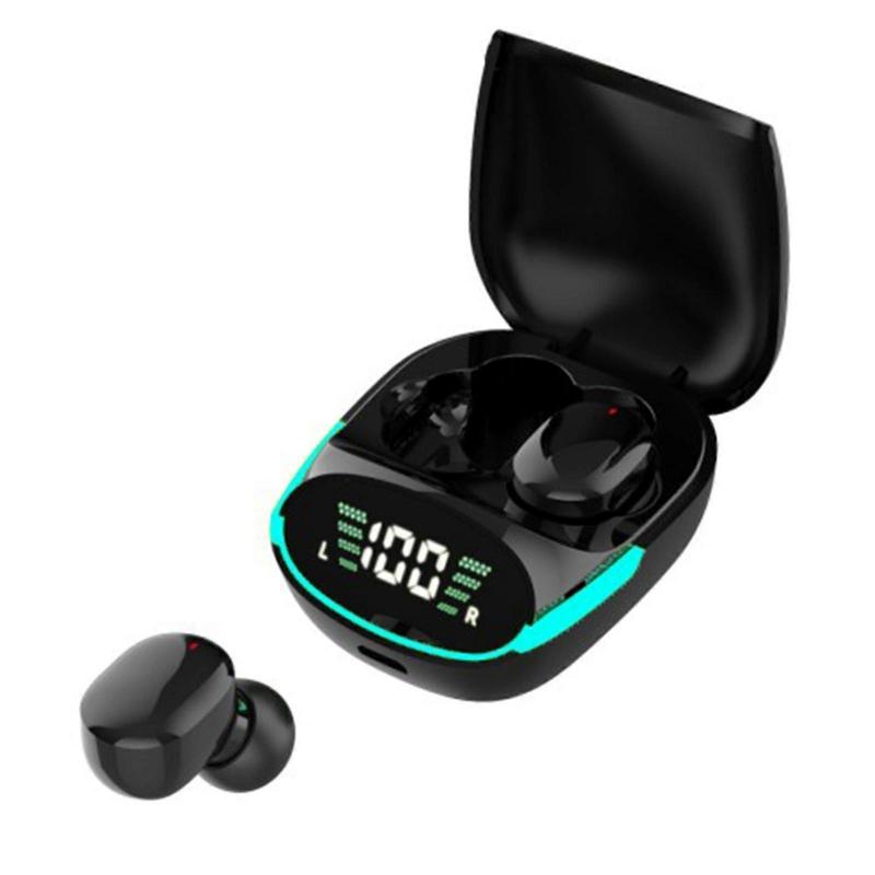 Wireless Headset Wireless Stereo In-ear Led Light Touch Digital Display Black