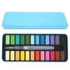 Solid Pigment DIY 24 Different Colors Art Paints with 1 Paint Brush for Students Watercolor Graffiti Painting