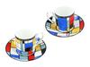 Sada 2 šálků na espresso Piet Mondrian Composition A Umění Domov