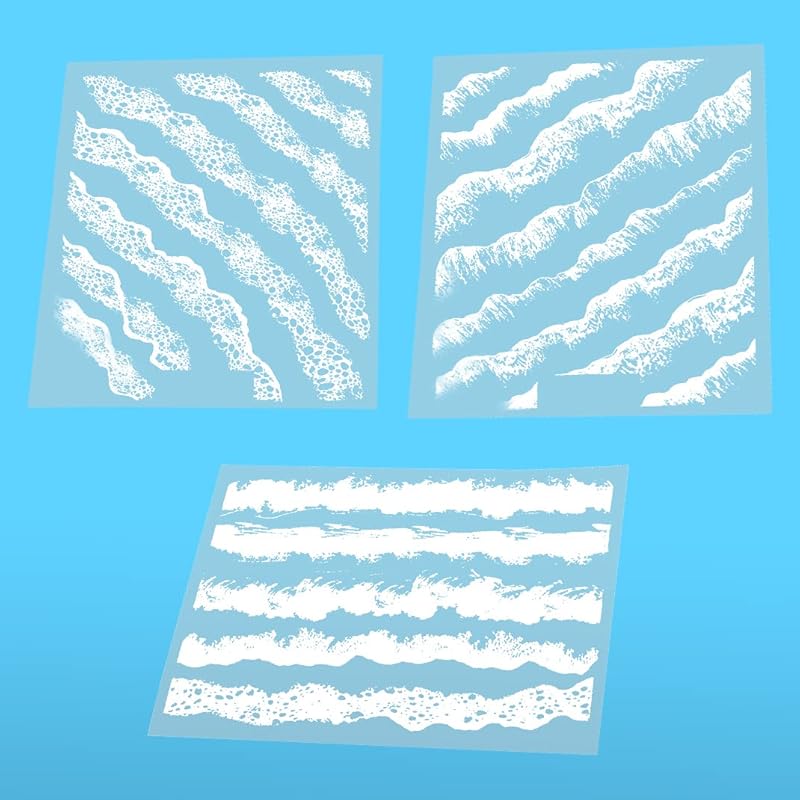 3 Sheets Resin Stickers Ocean Waves Resin Filler Decorative Films Art Supplies Kit Transparente White for Resin Molds Jewelry Making Crafts Scrapbook