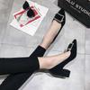 Shoes female student Korean version 2025 spring and autumn new light mouth versatile black work shoes buckle thick heel high heels women